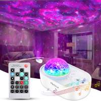 Star projektor, 3 az 1 -ben Galaxy éjszakai fénykivetítő távirányítóval, Bluetooth zenei hangszóró és 5 fehér zaj hálószobába /