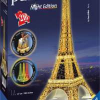 Puzzle 3D Eiffel Tower at night 216 pieces, 1 set