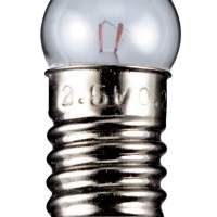 Kugelförmige Lampe Sockel E10 6,0 Volt 2,40 Watt 24mm klar,10er Pack